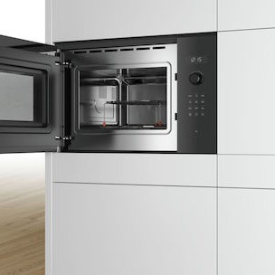 Bosch Εντοιχιζόμενος Φούρνος Μικροκυμάτων με Grill 25lt Μαύρος