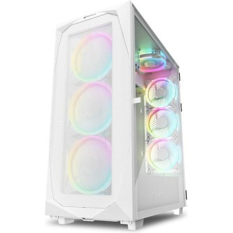 Sharkoon REV300 Gaming Full Tower Κουτί Υπολογιστή με Πλαϊνό Παράθυρο και RGB Φωτισμό Λευκό