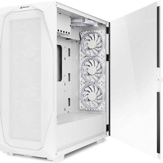 Sharkoon REV300 Gaming Full Tower Κουτί Υπολογιστή με Πλαϊνό Παράθυρο και RGB Φωτισμό Λευκό