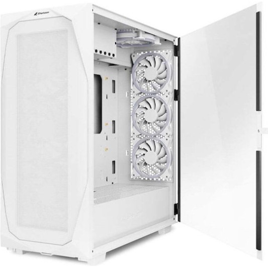 Sharkoon REV300 Gaming Full Tower Κουτί Υπολογιστή με Πλαϊνό Παράθυρο και RGB Φωτισμό Λευκό