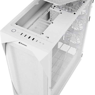 Sharkoon REV300 Gaming Full Tower Κουτί Υπολογιστή με Πλαϊνό Παράθυρο και RGB Φωτισμό Λευκό