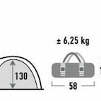 High Peak Mesos 4 Χειμερινή Σκηνή Camping Τούνελ Ορειβασίας Μαύρη με Διπλό Πανί για 4 Άτομα Αδιάβροχη 4000mm 360x240x130εκ.