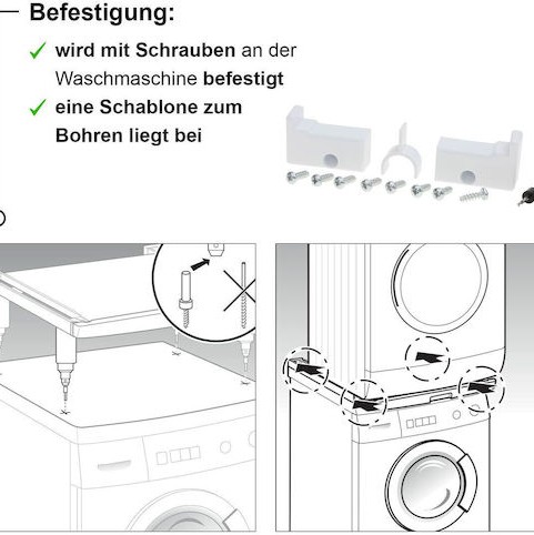 Bosch WTZ11400 Συνδετικό Πλυντηρίου/Στεγνωτηρίου από Μέταλλο με Συρτάρι 59.6x57.4εκ.