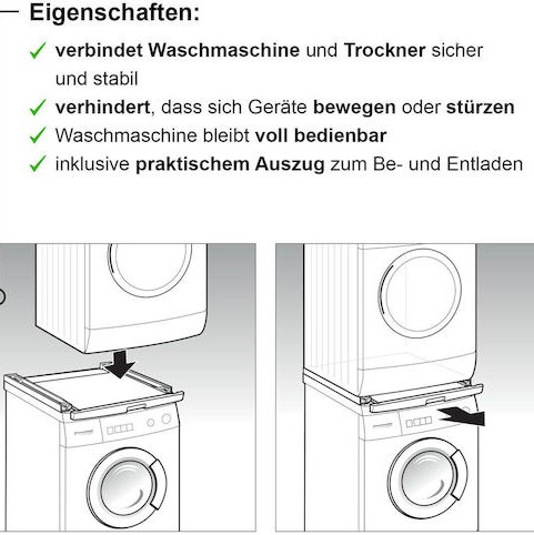 Bosch WTZ11400 Συνδετικό Πλυντηρίου/Στεγνωτηρίου από Μέταλλο με Συρτάρι 59.6x57.4εκ.