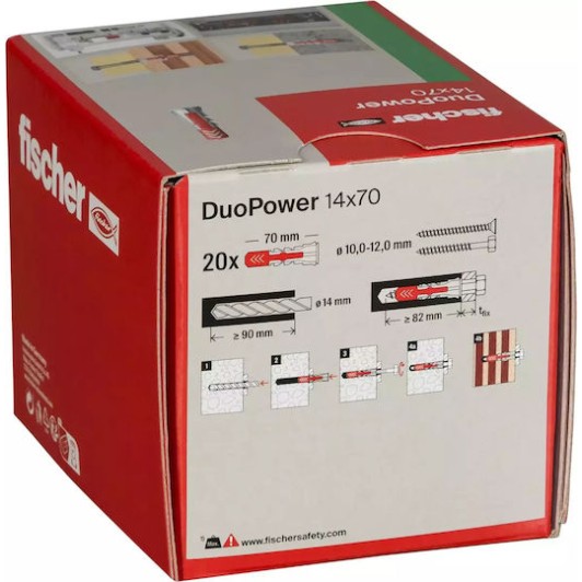 fischer Duopower Ούπα Πλαστικό 14x70mm 20τμχ