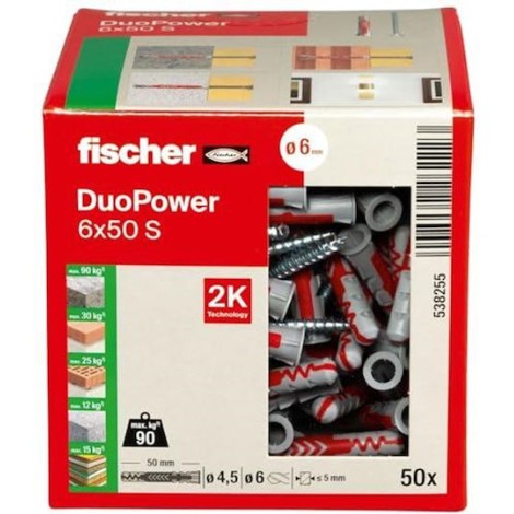 fischer Duopower Ούπα Πλαστικό 6x50mm 50τμχ 538255