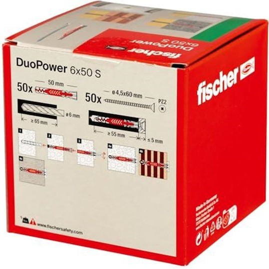 fischer Duopower Ούπα Πλαστικό 6x50mm 50τμχ 538255