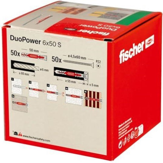fischer Duopower Ούπα Πλαστικό 6x50mm 50τμχ 538255