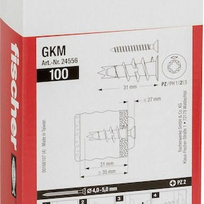 fischer Βύσμα Γυψοσανίδας Μεταλλικό GKM Ούπα Μεταλλικό 24556