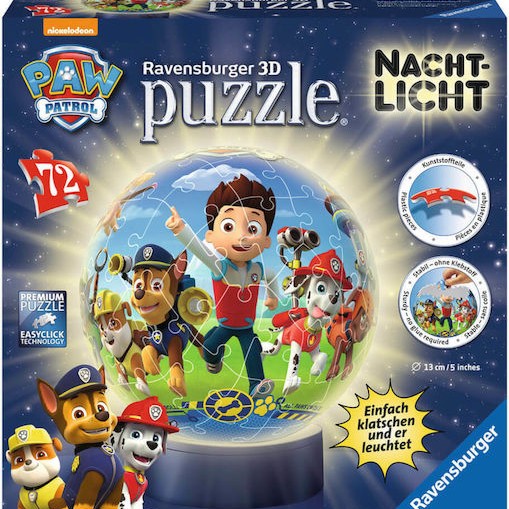 Puzzleball Paw Patrol 72pcs για 6+ Ετών Ravensburger