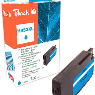 Peach Συμβατό Μελάνι Εκτυπωτή InkJet HP 953XL 1970 Σελίδων 27ml Κυανό