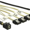DeLock 7-Pin SATA- Mini SAS / 8 pin Cable 1m Μαύρο (DLK-83322)