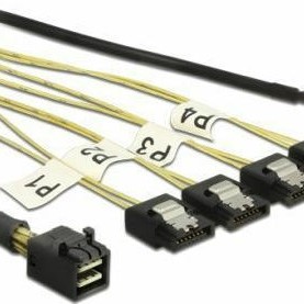 DeLock 7-Pin SATA- Mini SAS / 8 pin Cable 1m Μαύρο (DLK-83322)