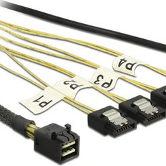 DeLock 7-Pin SATA- Mini SAS / 8 pin Cable 1m Μαύρο (DLK-83322)