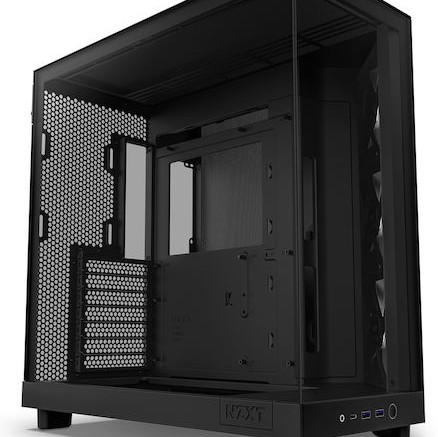 NZXT H6 Flow RGB Gaming Midi Tower Κουτί Υπολογιστή με Πλαϊνό Παράθυρο Μαύρο
