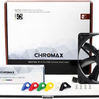 Noctua NF-S12A chromax.black.swap Case Fan 120mm με Σύνδεση 4-Pin PWM