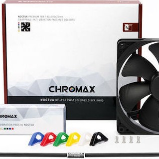 Noctua NF-A14 chromax.black.swap Case Fan 140mm με Σύνδεση 4-Pin PWM