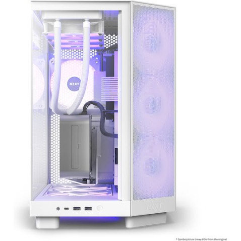 NZXT H6 Flow RGB Gaming Midi Tower Κουτί Υπολογιστή με Πλαϊνό Παράθυρο Λευκό