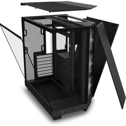 NZXT H6 Flow Gaming Midi Tower Κουτί Υπολογιστή με Πλαϊνό Παράθυρο Μαύρο