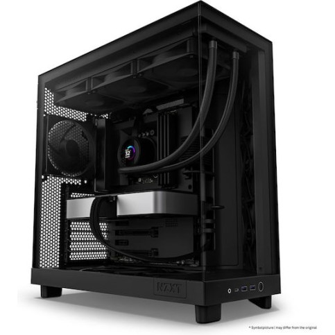 NZXT H6 Flow Gaming Midi Tower Κουτί Υπολογιστή με Πλαϊνό Παράθυρο Μαύρο