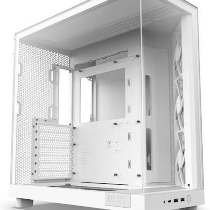 NZXT H6 Flow Gaming Midi Tower Κουτί Υπολογιστή με Πλαϊνό Παράθυρο Λευκό