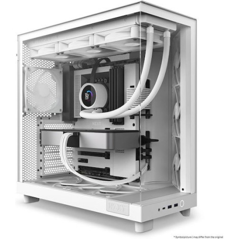 NZXT H6 Flow Gaming Midi Tower Κουτί Υπολογιστή με Πλαϊνό Παράθυρο Λευκό