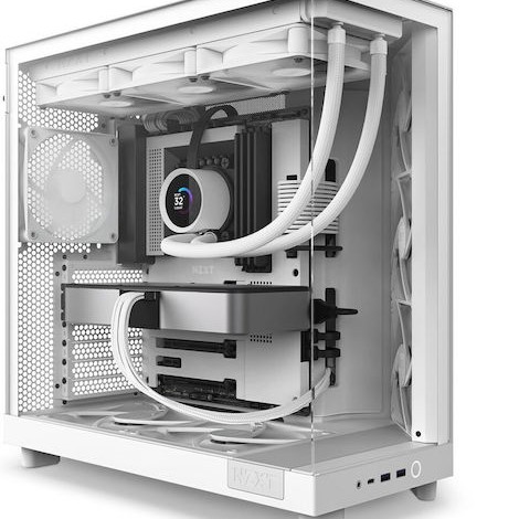 NZXT H6 Flow Gaming Midi Tower Κουτί Υπολογιστή με Πλαϊνό Παράθυρο Λευκό