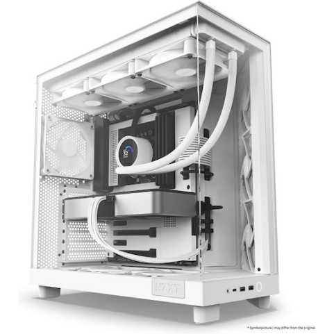 NZXT H6 Flow Gaming Midi Tower Κουτί Υπολογιστή με Πλαϊνό Παράθυρο Λευκό