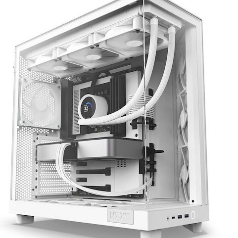 NZXT H6 Flow Gaming Midi Tower Κουτί Υπολογιστή με Πλαϊνό Παράθυρο Λευκό