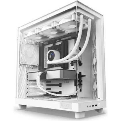 NZXT H6 Flow Gaming Midi Tower Κουτί Υπολογιστή με Πλαϊνό Παράθυρο Λευκό