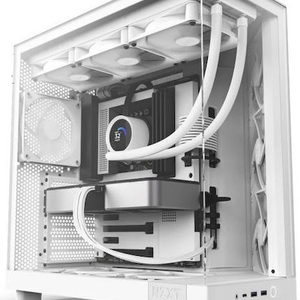 NZXT H6 Flow Gaming Midi Tower Κουτί Υπολογιστή με Πλαϊνό Παράθυρο Λευκό