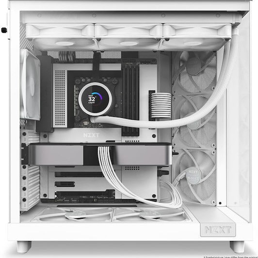 NZXT H6 Flow Gaming Midi Tower Κουτί Υπολογιστή με Πλαϊνό Παράθυρο Λευκό