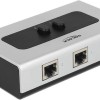 DeLock Switch RJ45 10/100/1000 Mbps 2 port manual bidirectional