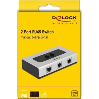 DeLock Switch RJ45 10/100/1000 Mbps 2 port manual bidirectional