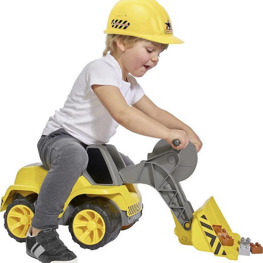 Big Power Worker Maxi Loader Push Excavator Περπατούρα Αυτοκινητάκι Ride On για 12+ Μηνών Κίτρινη