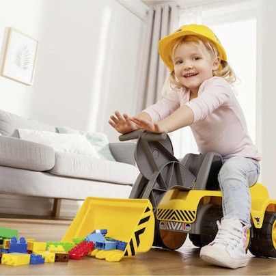 Big Power Worker Maxi Loader Push Excavator Περπατούρα Αυτοκινητάκι Ride On για 12+ Μηνών Κίτρινη