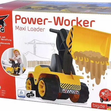 Big Power Worker Maxi Loader Push Excavator Περπατούρα Αυτοκινητάκι Ride On για 12+ Μηνών Κίτρινη