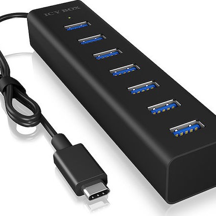 Icy Box USB 3.0 Hub 7 Θυρών με σύνδεση USB-C