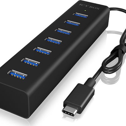 Icy Box USB 3.0 Hub 7 Θυρών με σύνδεση USB-C