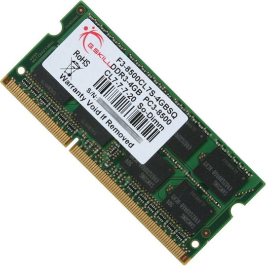 G.Skill Ripjaws DDR3 με Module 1x4GB και Ταχύτητα 1066 για Laptop