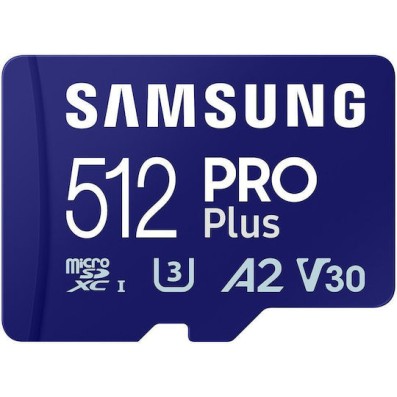 Samsung Pro Plus (2023) microSDXC 512GB U3 V30 A2 UHS-I με αντάπτορα