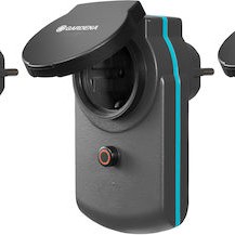 Gardena Μονή Εξωτερική Πρίζα Ρεύματος με Καπάκι Μαύρη 3τμχ