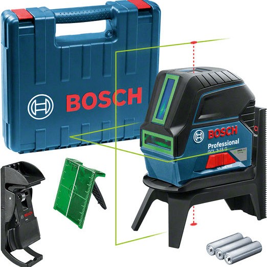 Bosch GCL 2-15 G Professional Αυτορυθμιζόμενο Γραμμικό Αλφάδι Laser Πράσινης Δέσμης 1.5V με Εύρος Εργασίας 15m