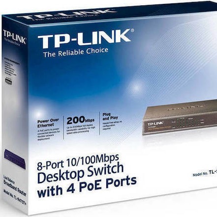 TP-LINK TL-SF1008P v4 Unmanaged L2 PoE Switch με 8 Θύρες Ethernet