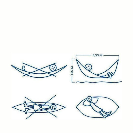 Amazonas Salsa Αιώρα Διπλή Υφασμάτινη Fuego 210x140x140εκ.