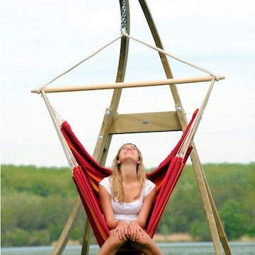 Amazonas Atlas Βάση Αιώρας από Ξύλο σε Μπεζ Χρώμα 147x234x139cm