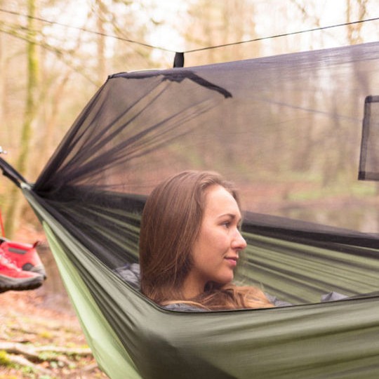 Amazonas Moskito Traveller Thermo Αιώρα Αλεξίπτωτο Υφασμάτινη Πράσινη 275x140x140εκ.