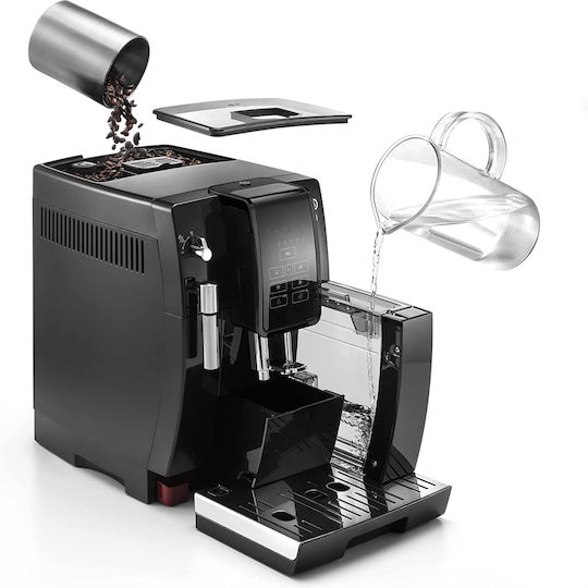 De'Longhi Dinamica Αυτόματη Μηχανή Espresso 1450W Πίεσης 15bar με Μύλο Άλεσης Μαύρη