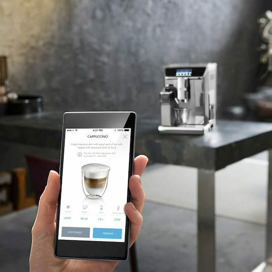 De'Longhi ECAM 656.75.MS Αυτόματη Μηχανή Espresso 1450W Πίεσης 15bar για Cappuccino με Μύλο Άλεσης Ασημί