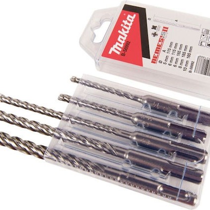 Makita Nemesis Σετ 5 Τρυπάνια με SDS Plus Στέλεχος για Δομικά Υλικά